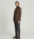 Women's Brown Real Lambskin Leather Blazer Style Jacket